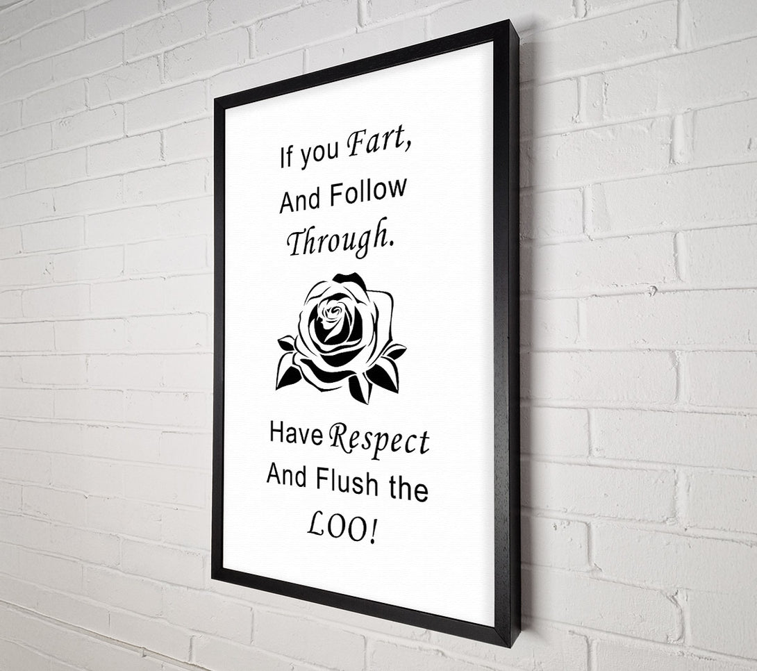  A Canvas Print of Bathroom Quote If You Fart White Canvas Wall Art