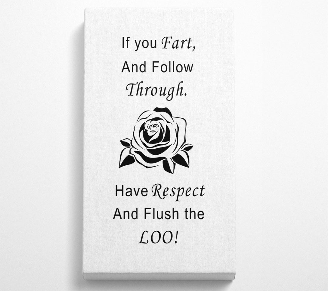  A Canvas Print of Bathroom Quote If You Fart White Canvas Wall Art