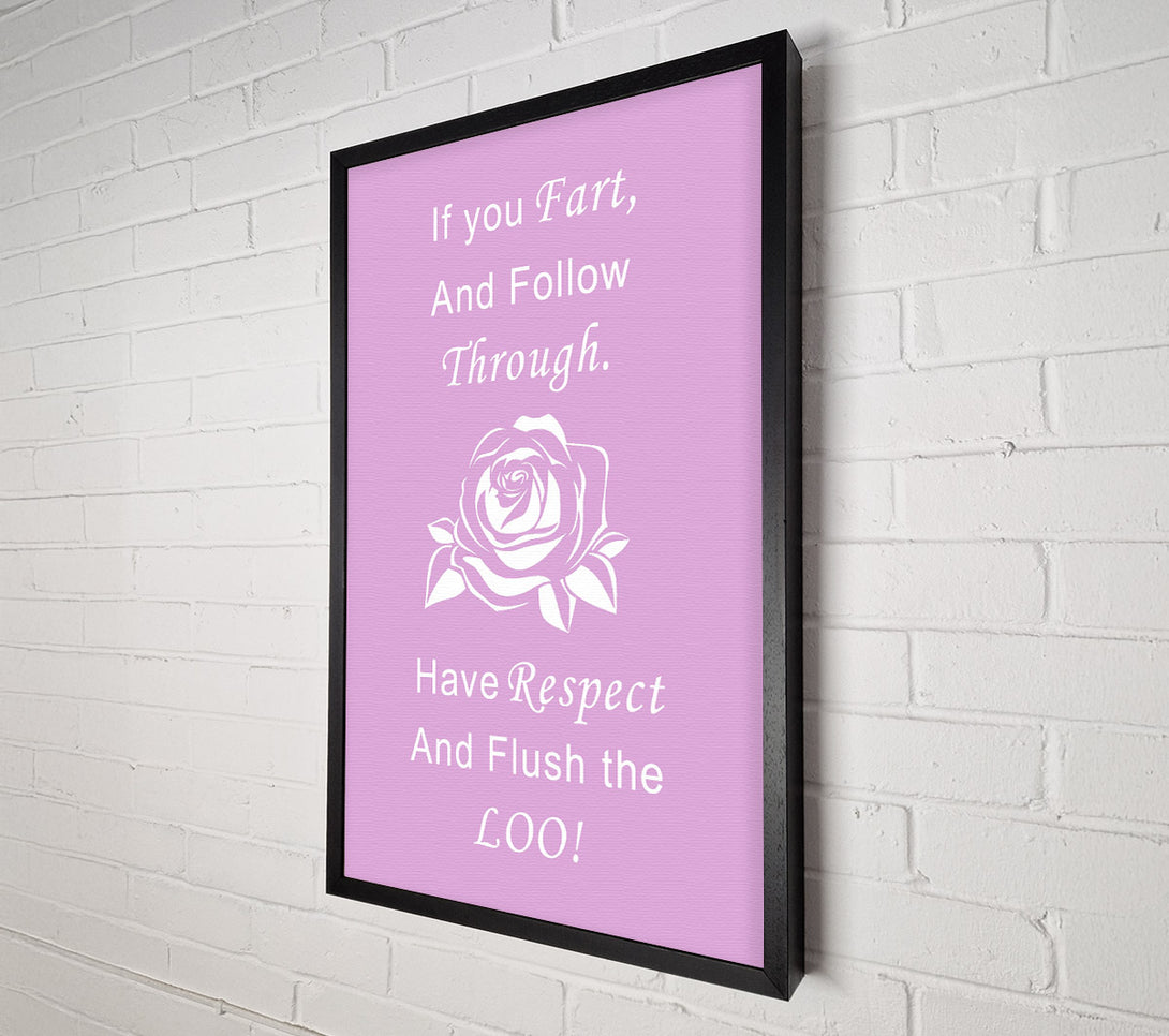  A Canvas Print of Bathroom Quote If You Fart Pink Canvas Art