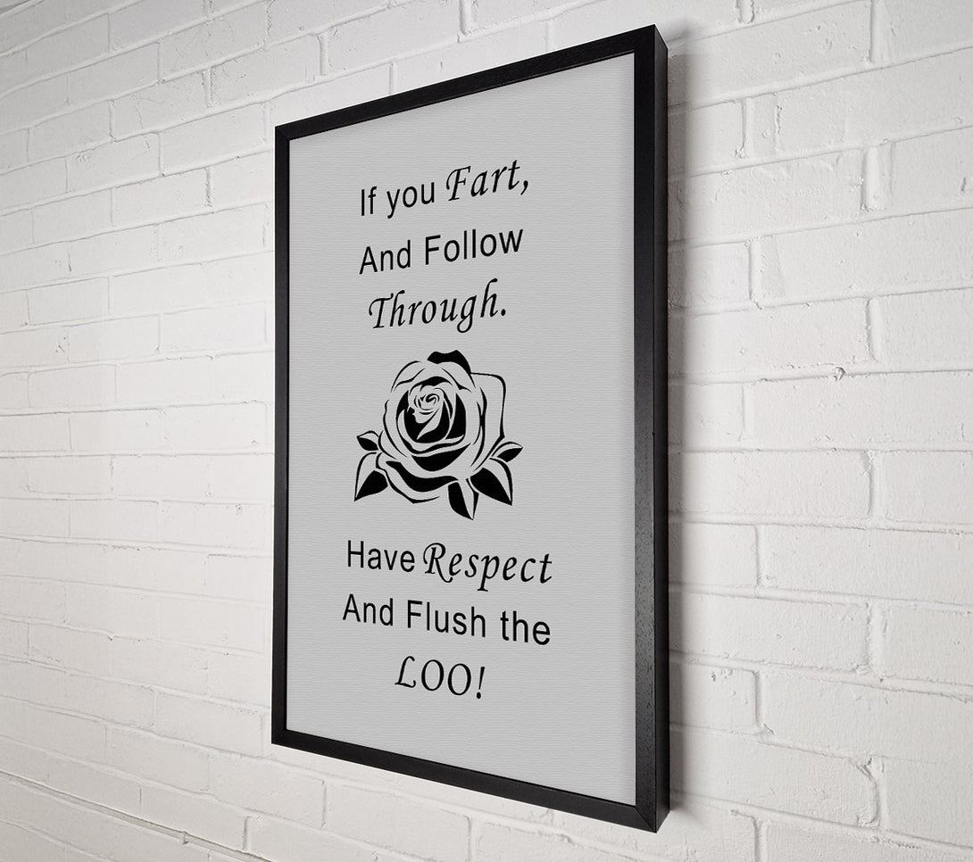  A Canvas Print of Bathroom Quote If You Fart Grey Canvas Wall Art