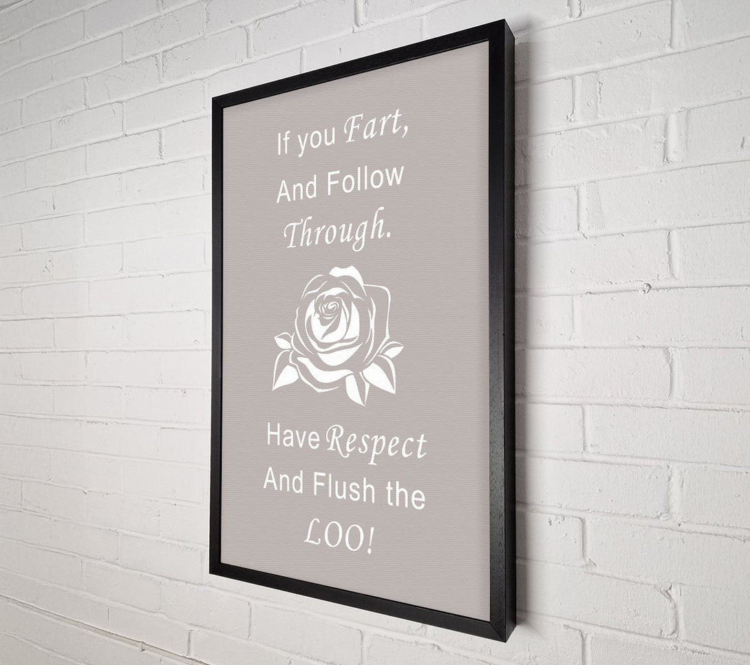  A Canvas Print of Bathroom Quote If You Fart Beige Canvas Wall Art