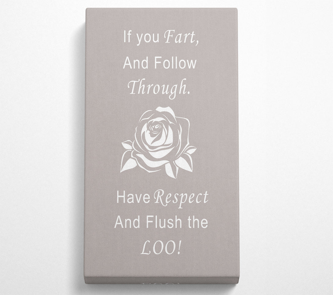  A Canvas Print of Bathroom Quote If You Fart Beige Canvas Wall Art