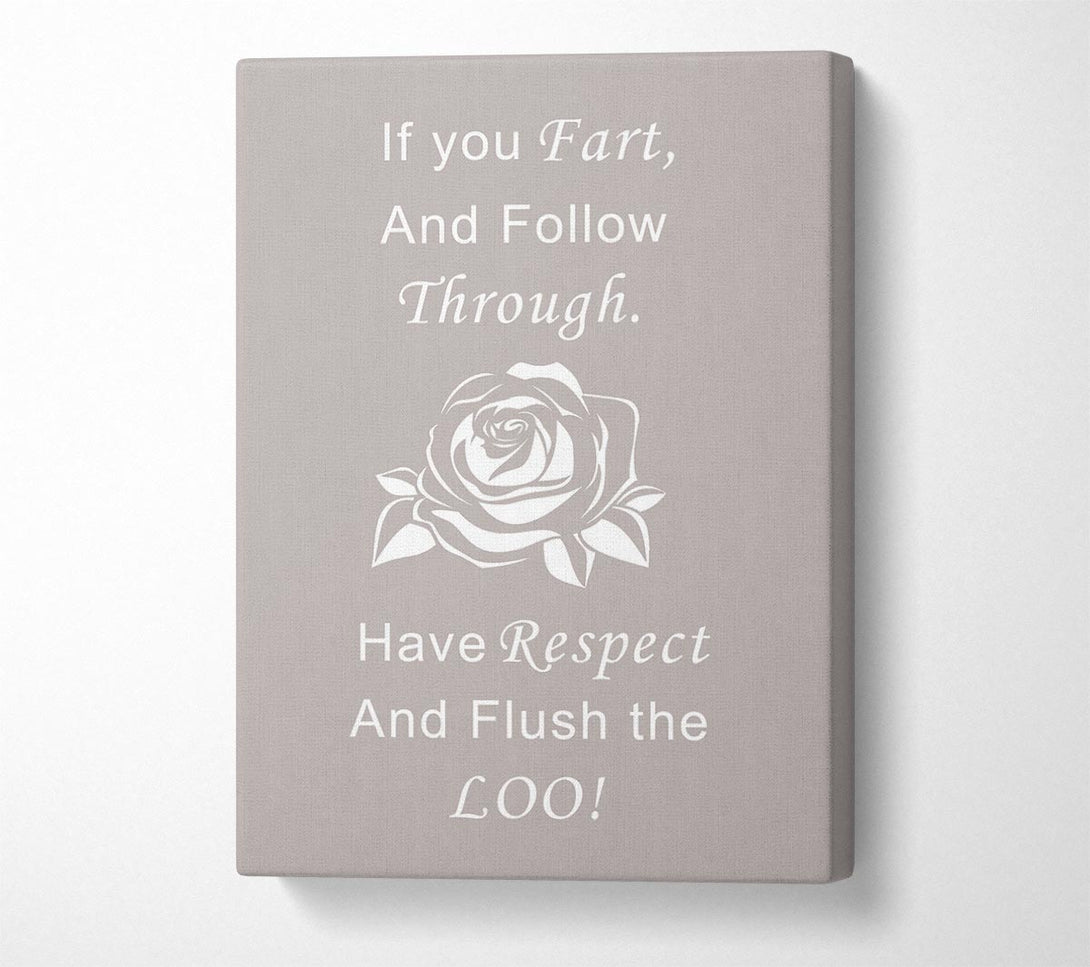  A Canvas Print of Bathroom Quote If You Fart Beige Canvas Wall Art