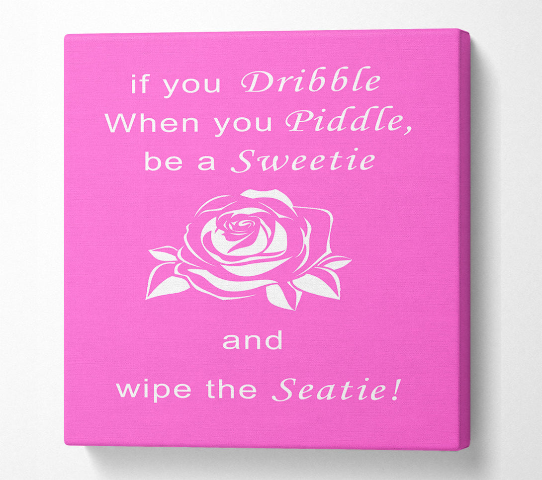  A Canvas Print of Bathroom Quote If You Dribble Vivid Pink Canvas Wall Art