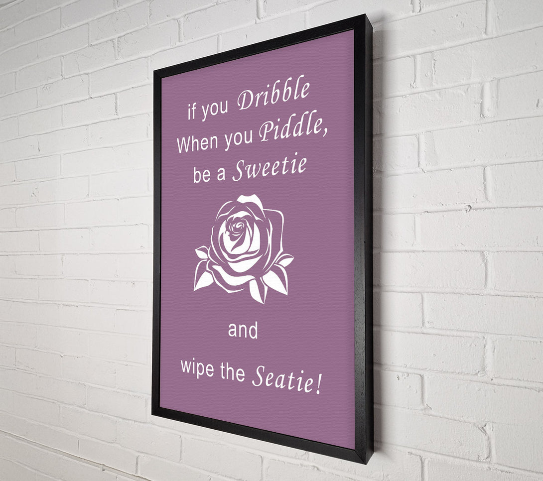  A Canvas Print of Bathroom Quote If You Dribble Dusty Pink Canvas Art