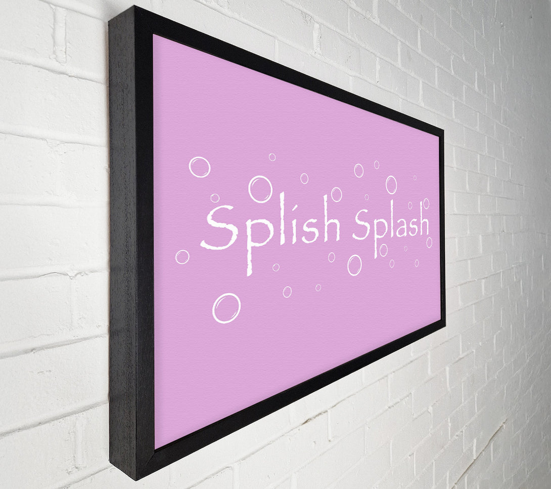  A Canvas Print of Bathroom Quote Splish Splash Bathroom Pink Canvas Print