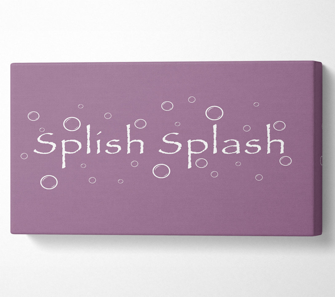  A Canvas Print of Bathroom Quote Splish Splash Bathroom Dusty Pink Canvas Wall Art