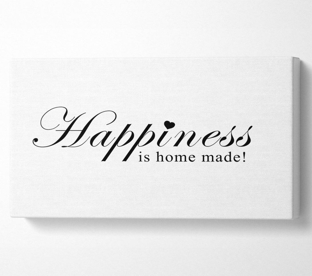 A Canvas Print of Home Quote Happiness Is Home Made White Canvas Art