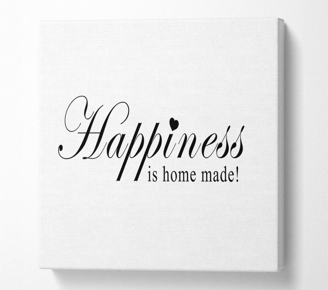  A Canvas Print of Home Quote Happiness Is Home Made White Canvas Art