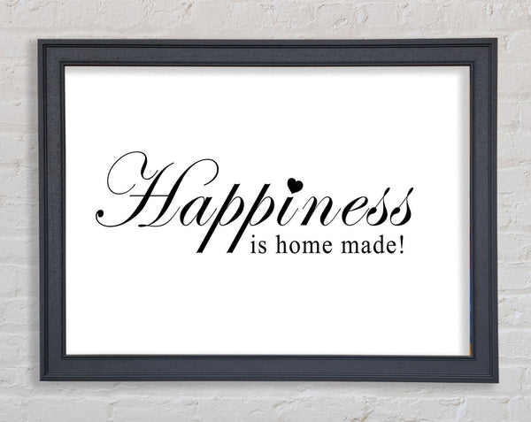 Home Quote Happiness Is Home Made White Framed Print