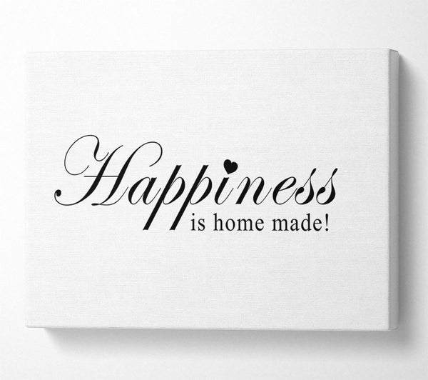  A Canvas Print of Home Quote Happiness Is Home Made White Canvas Art