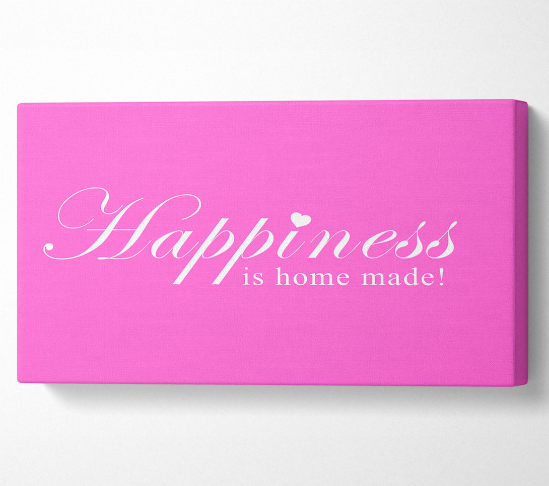  A Canvas Print of Home Quote Happiness Is Home Made Vivid Pink Canvas Print