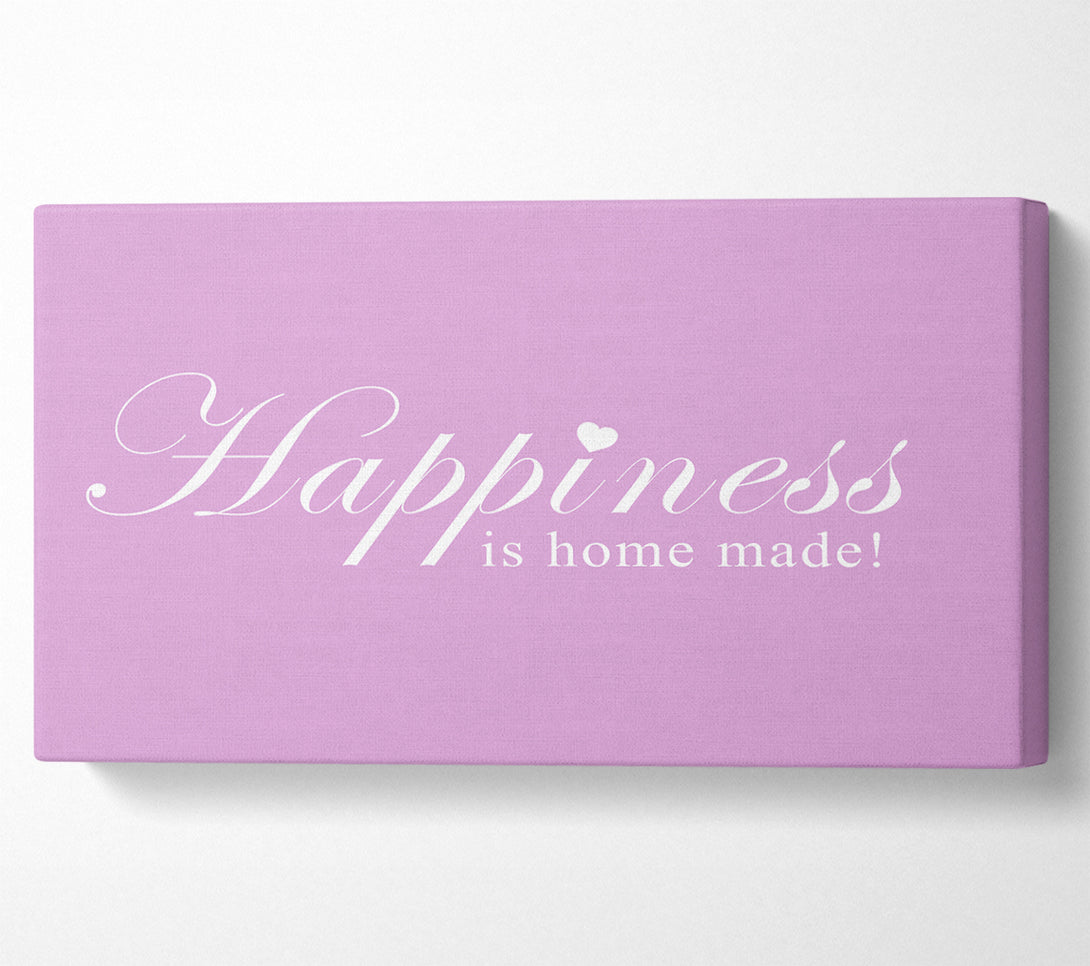  A Canvas Print of Home Quote Happiness Is Home Made Pink Canvas Wall Art