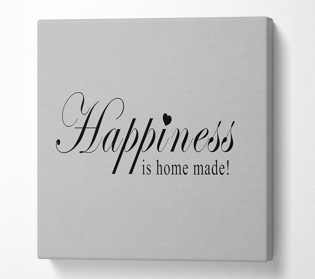 A Canvas Print of Home Quote Happiness Is Home Made Grey Canvas Print