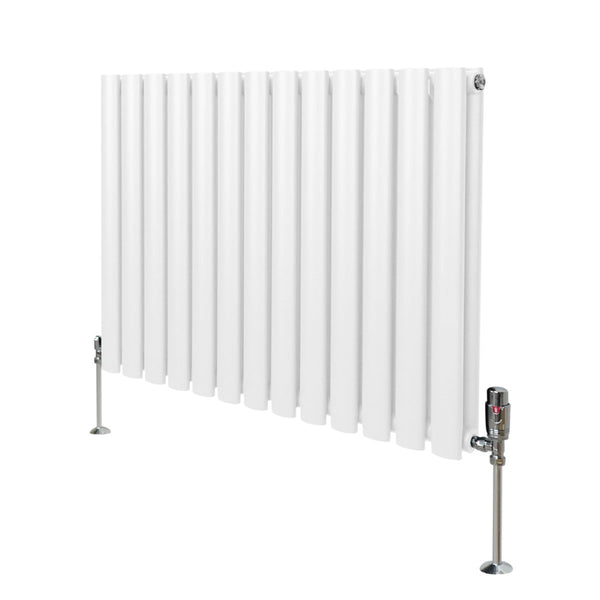 Oval Column Radiator & Valves - 600mm x 780mm White