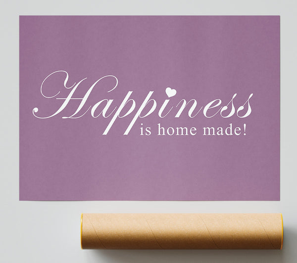 Home Quote Happiness Is Home Made Dusty Pink Print