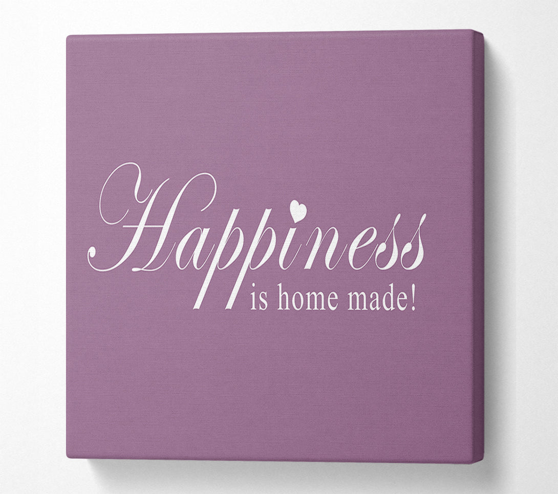  A Canvas Print of Home Quote Happiness Is Home Made Dusty Pink Canvas Art