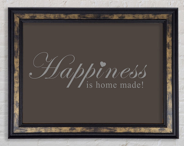 Home Quote Happiness Is Home Made Chocolate Framed Print