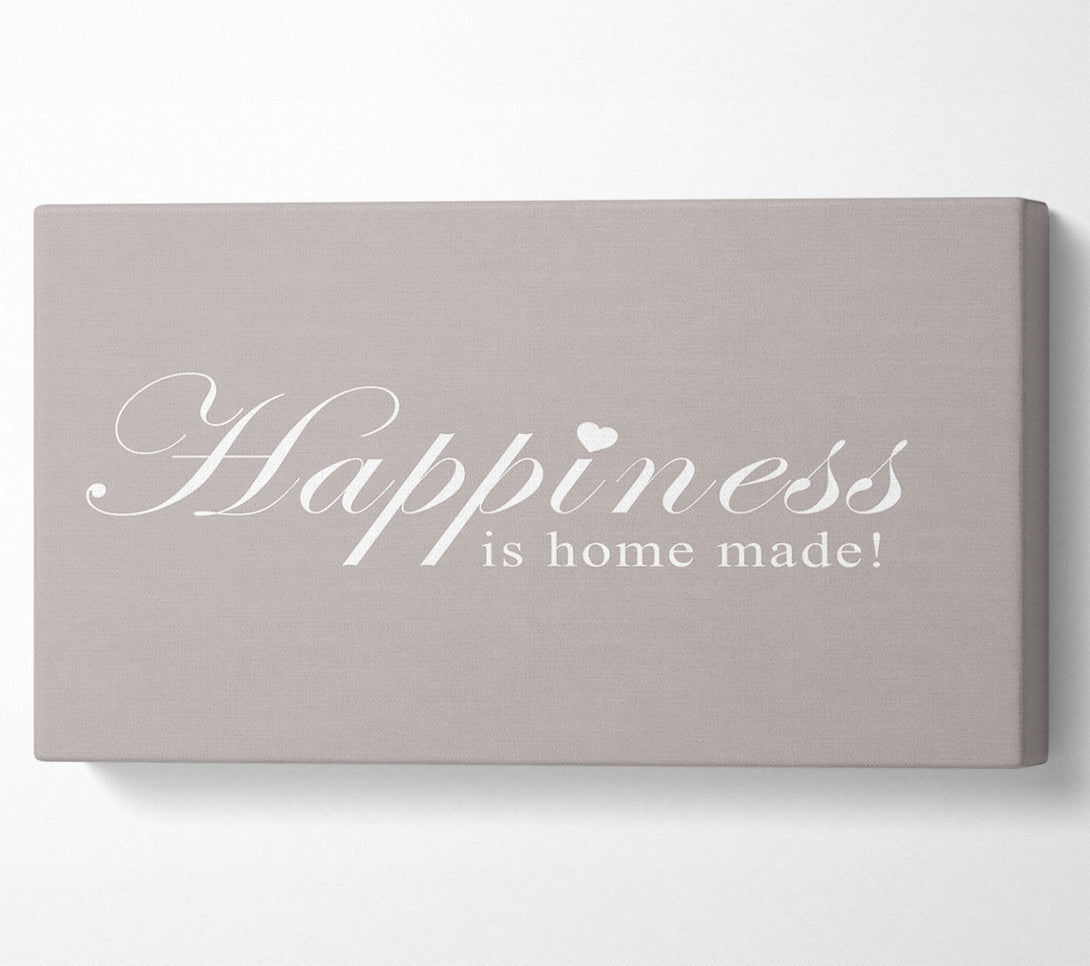  A Canvas Print of Home Quote Happiness Is Home Made Beige Canvas Art