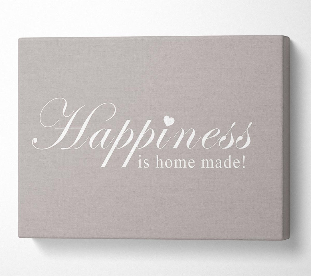  A Canvas Print of Home Quote Happiness Is Home Made Beige Canvas Art