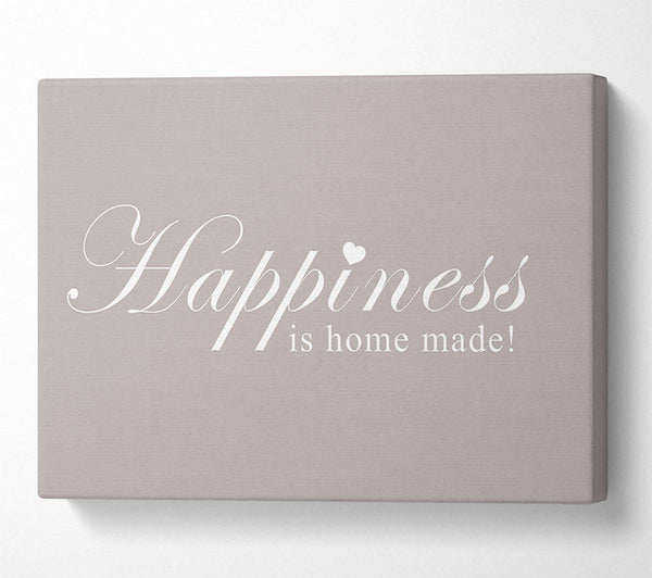  A Canvas Print of Home Quote Happiness Is Home Made Beige Canvas Art