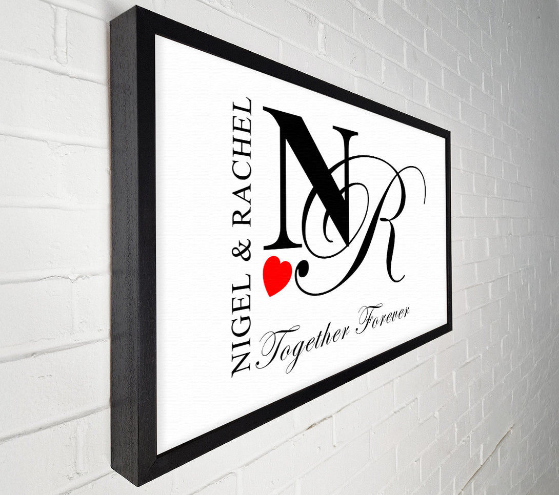  A Canvas Print of Your Names And Initials Together Forever White Canvas Print