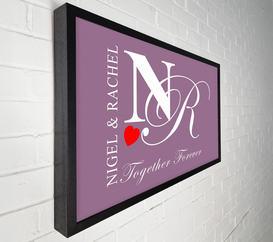  A Canvas Print of Your Names And Initials Together Forever Dusty Pink Canvas Art