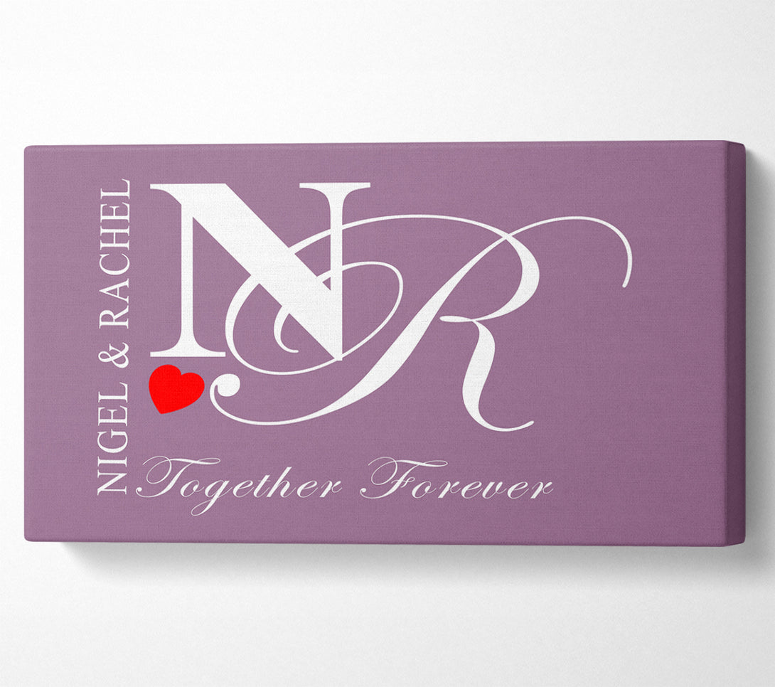  A Canvas Print of Your Names And Initials Together Forever Dusty Pink Canvas Art