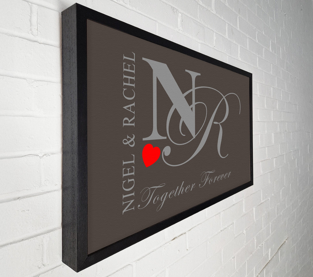  A Canvas Print of Your Names And Initials Together Forever Chocolate Canvas Print