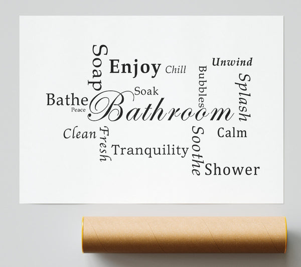 Bathroom Quote Bathroom Tranquility White Giclee Print