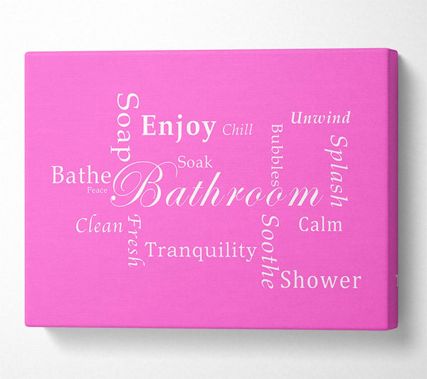  A Canvas Print of Bathroom Quote Bathroom Tranquility Vivid Pink Canvas Wall Art