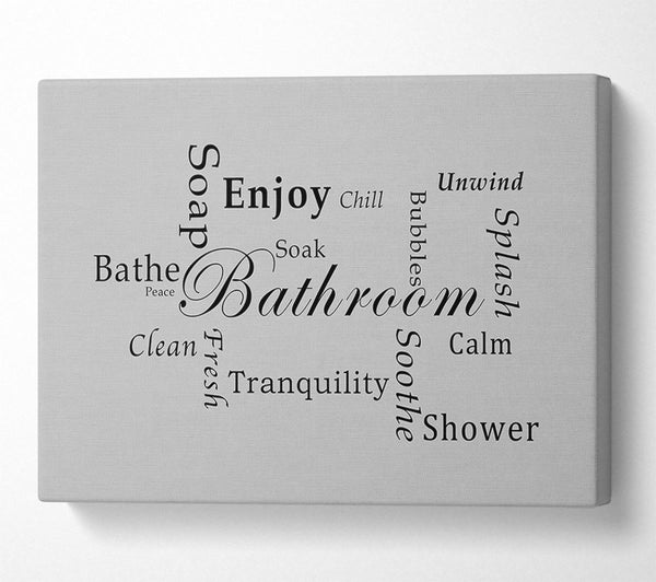  A Canvas Print of Bathroom Quote Bathroom Tranquility Grey Canvas Wall Art