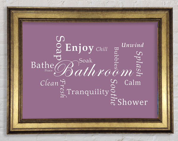 Bathroom Quote Bathroom Tranquility Dusty Pink Framed Print