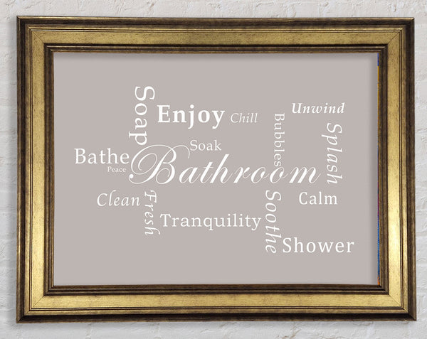 Bathroom Quote Bathroom Tranquility Beige Framed Print