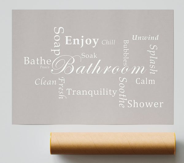 Bathroom Quote Bathroom Tranquility Beige Poster