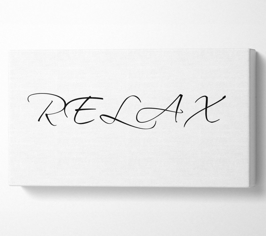  A Canvas Print of Bathroom Quote Relax White Canvas Wall Art