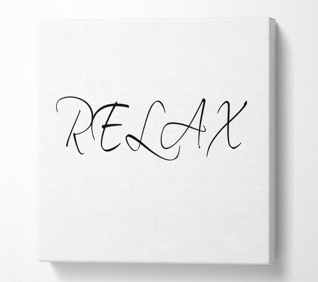  A Canvas Print of Bathroom Quote Relax White Canvas Wall Art