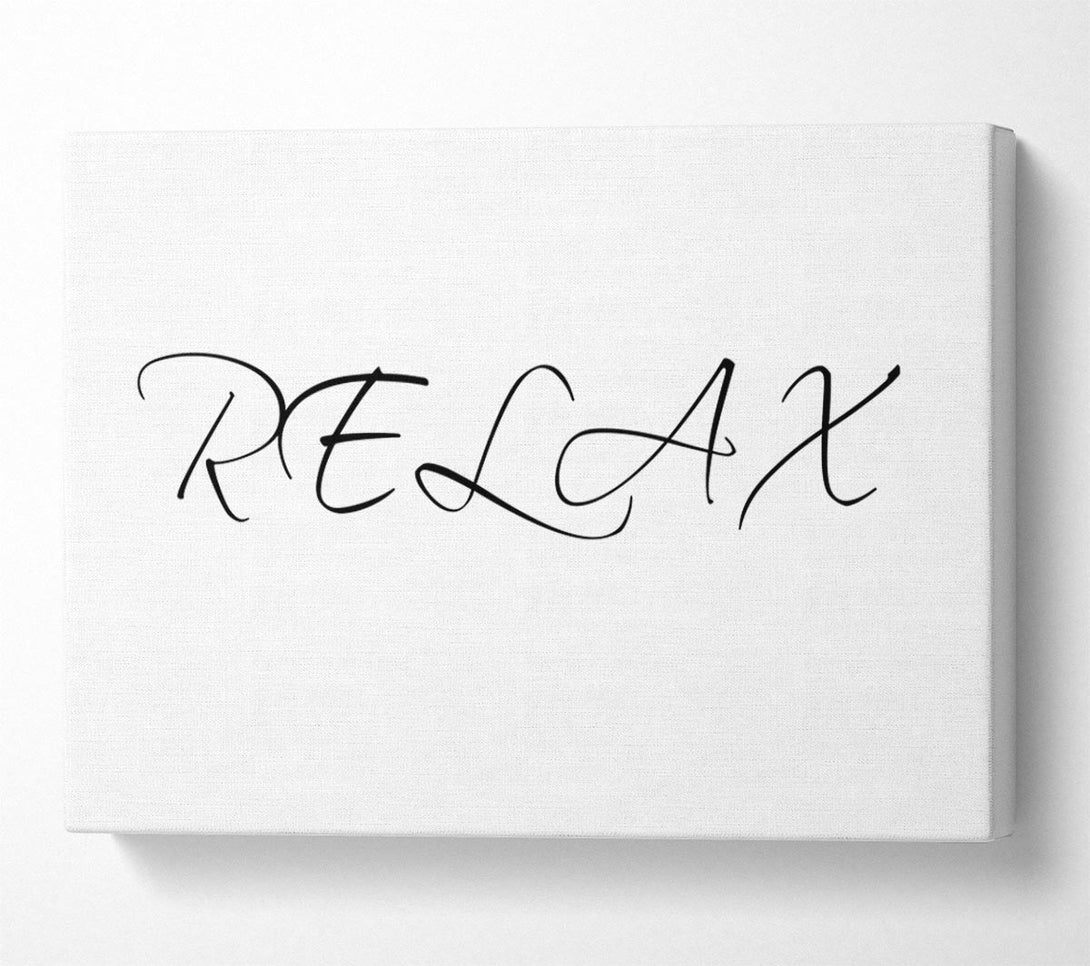  A Canvas Print of Bathroom Quote Relax White Canvas Wall Art