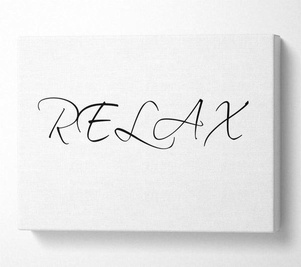  A Canvas Print of Bathroom Quote Relax White Canvas Wall Art