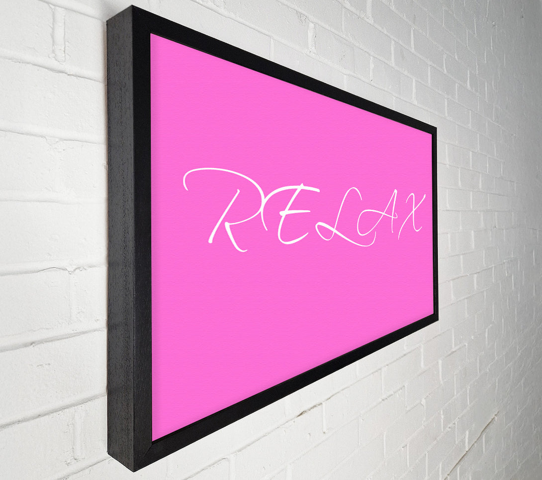  A Canvas Print of Bathroom Quote Relax Vivid Pink Canvas Print