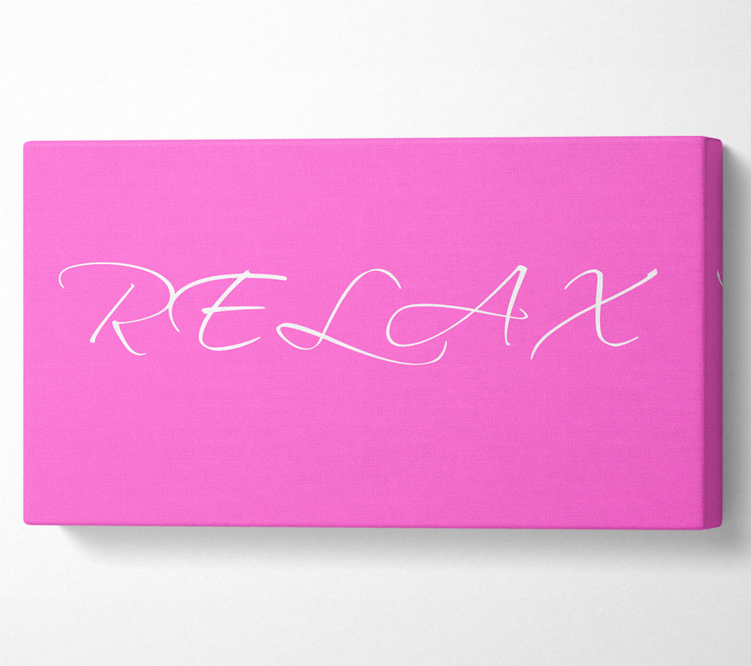  A Canvas Print of Bathroom Quote Relax Vivid Pink Canvas Print