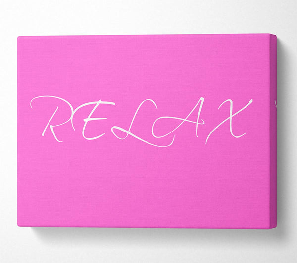  A Canvas Print of Bathroom Quote Relax Vivid Pink Canvas Print
