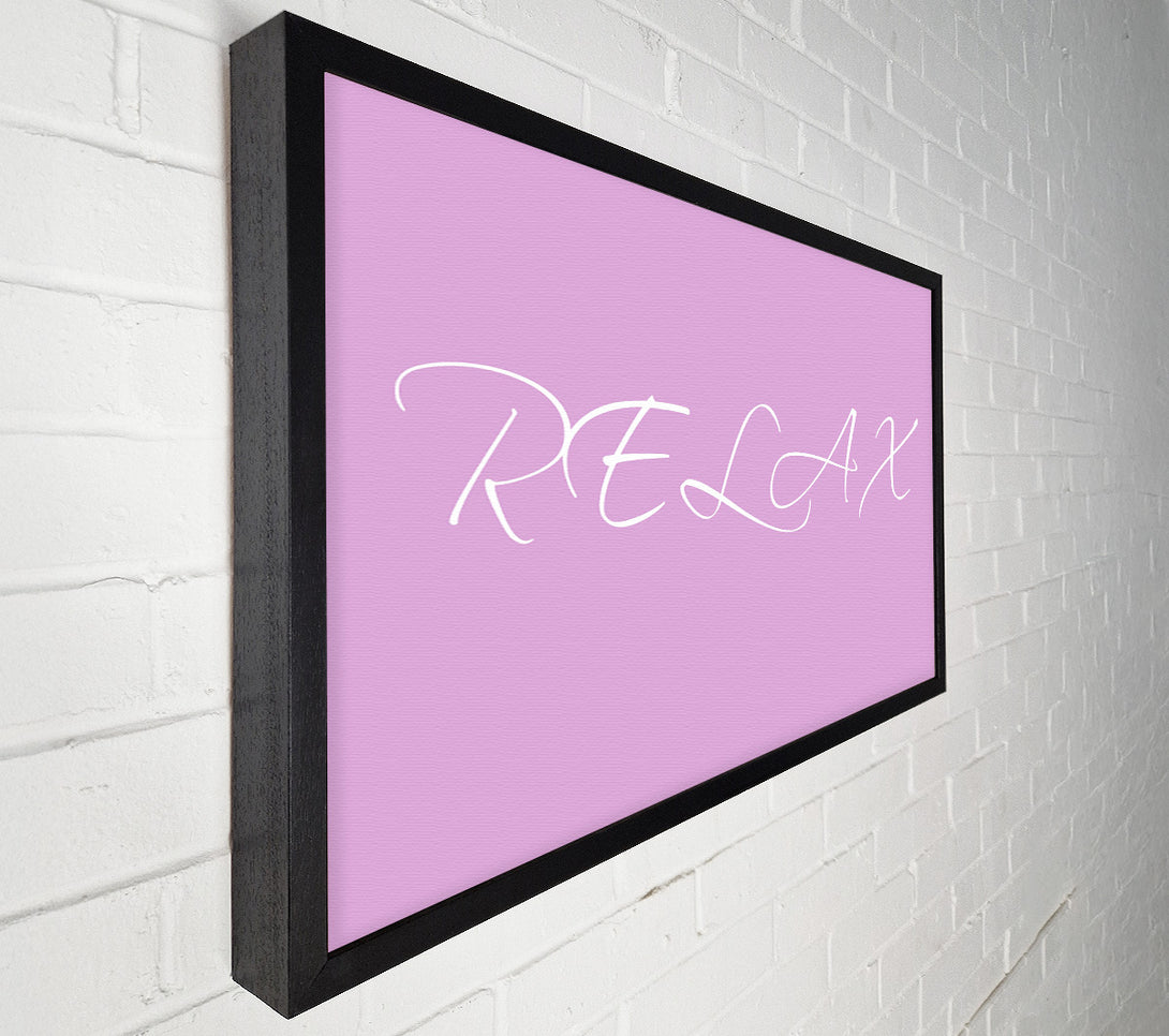  A Canvas Print of Bathroom Quote Relax Pink Canvas Print