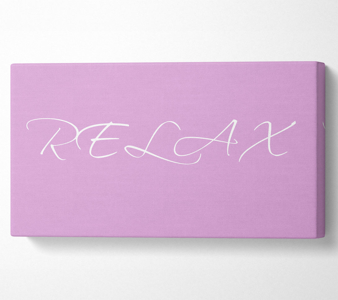  A Canvas Print of Bathroom Quote Relax Pink Canvas Print