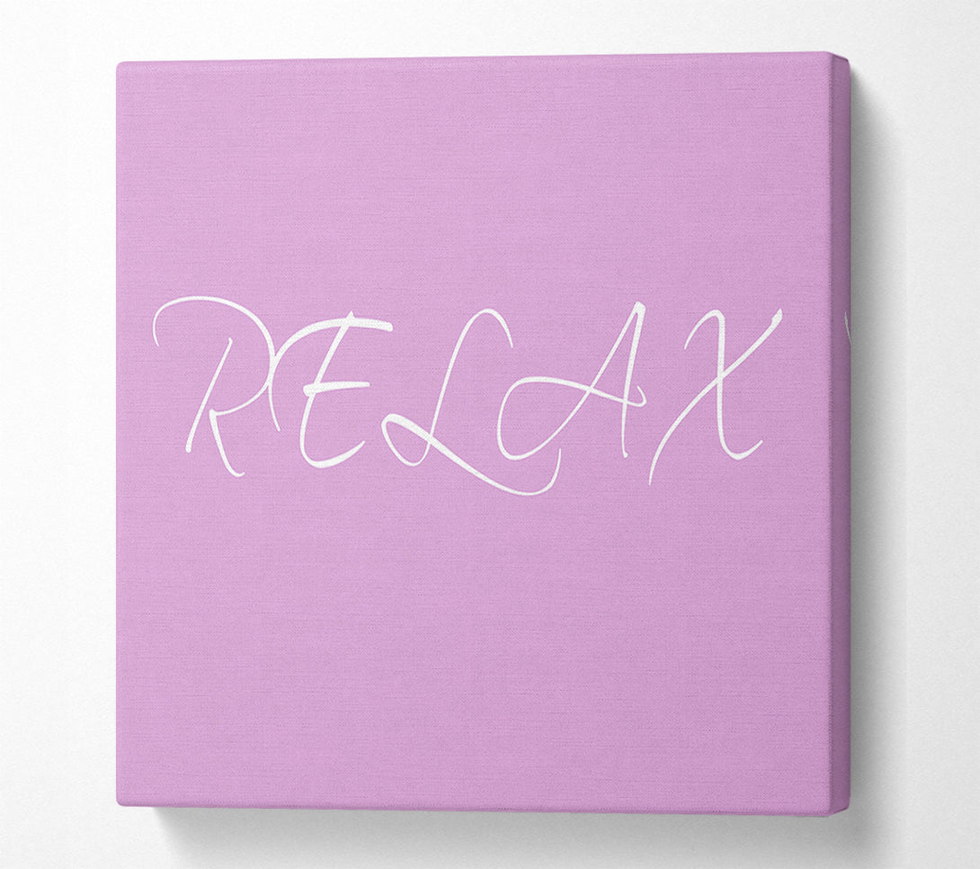  A Canvas Print of Bathroom Quote Relax Pink Canvas Print