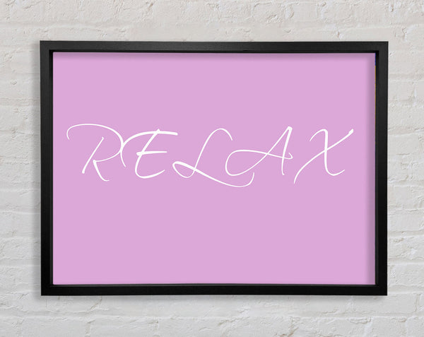 Bathroom Quote Relax Pink Framed Print