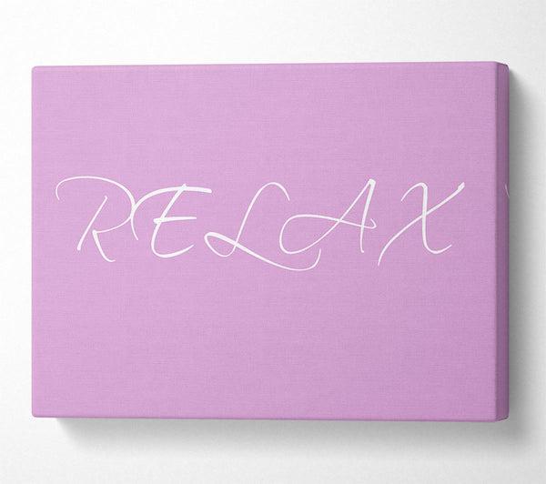  A Canvas Print of Bathroom Quote Relax Pink Canvas Print