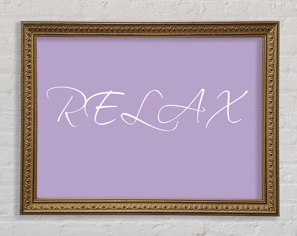 Bathroom Quote Relax Lilac Framed Print