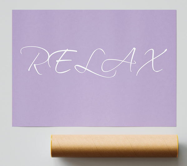 Bathroom Quote Relax Lilac Print