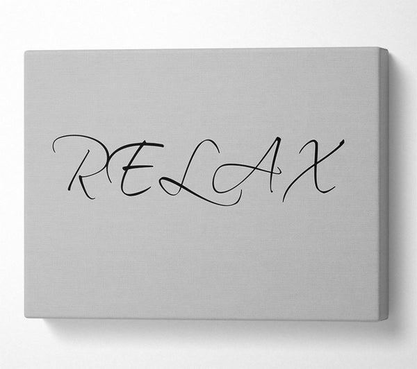  A Canvas Print of Bathroom Quote Relax Grey Canvas Print